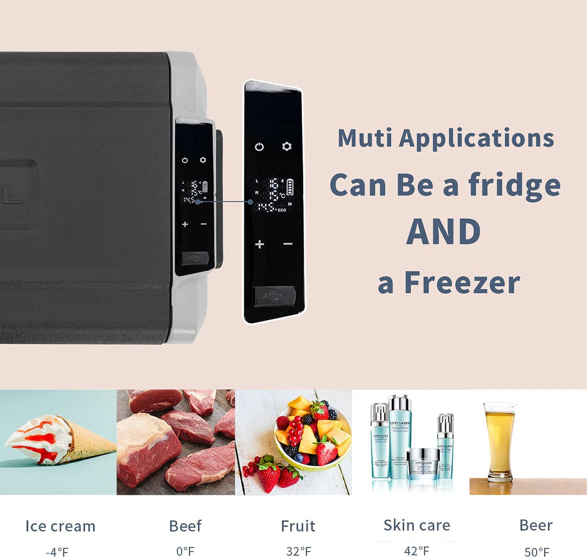 Alpicool T60 60L/63QT Flexible Dual Zone Portable Car Fridge