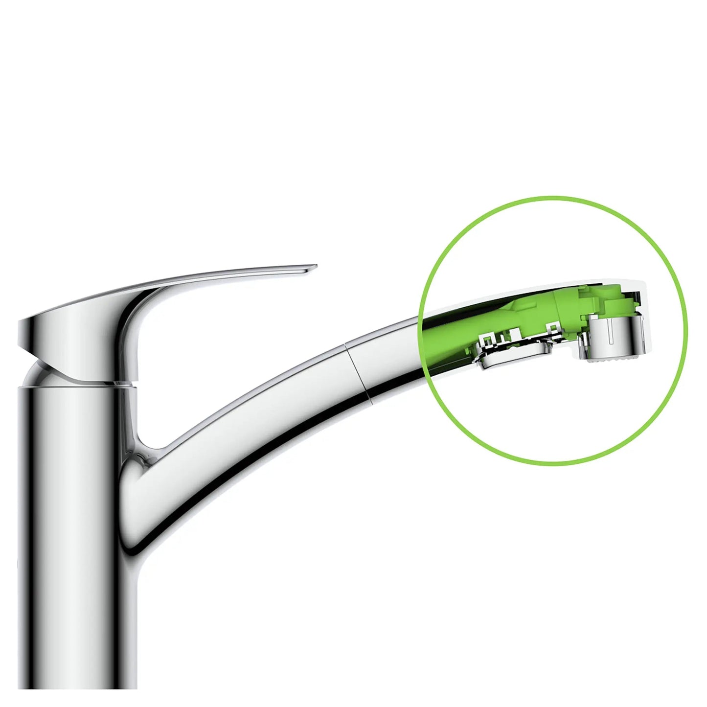 Grohe Eurosmart 1.75 GPM Dual Spray Single-Handle StarLight Chrome Pull-Out Kitchen Faucet