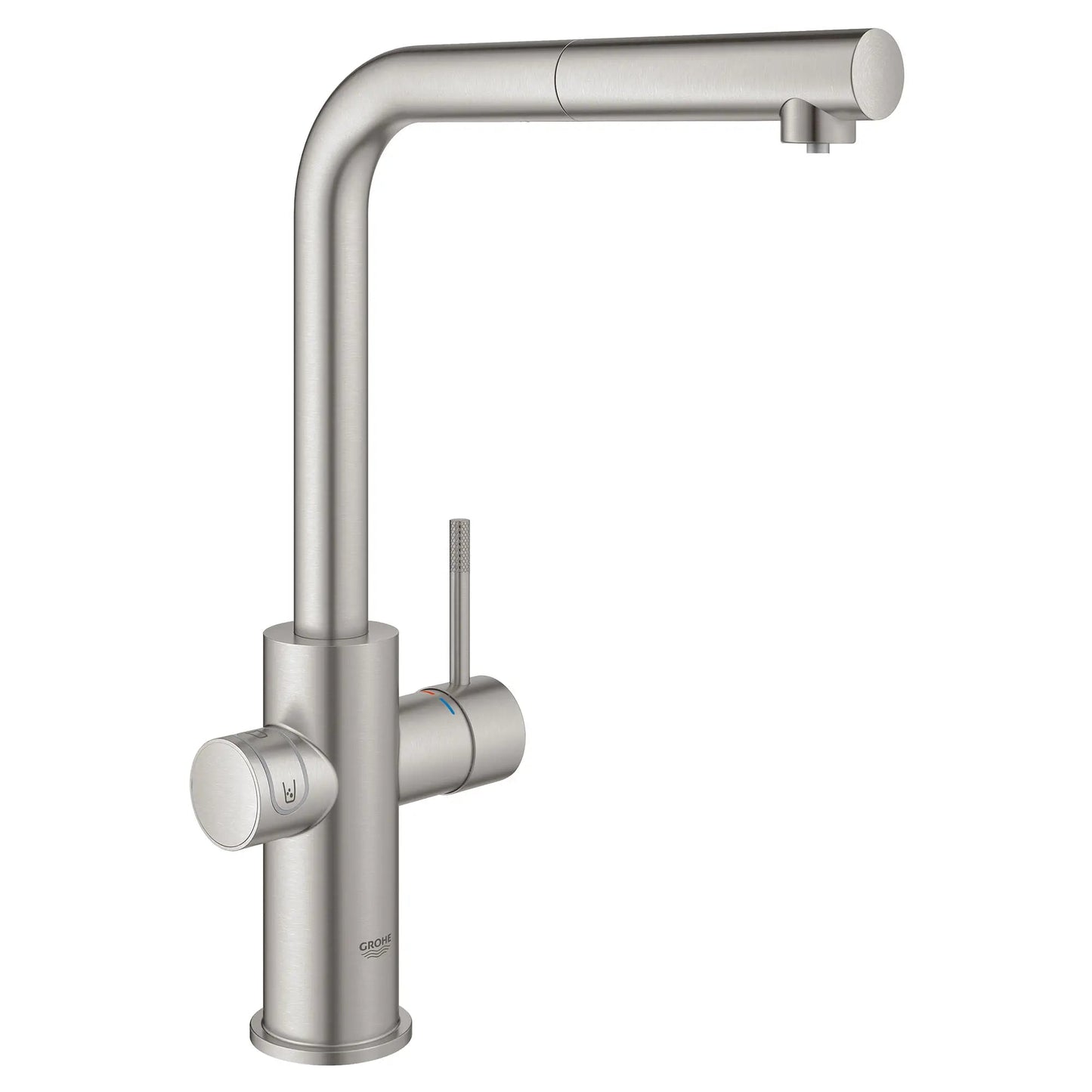 Grohe Blue 1.75 GPM Single Spray Single-Handle SuperSteel Infinity Pull-Out Kitchen Faucet With Chilled and Sparkling Water