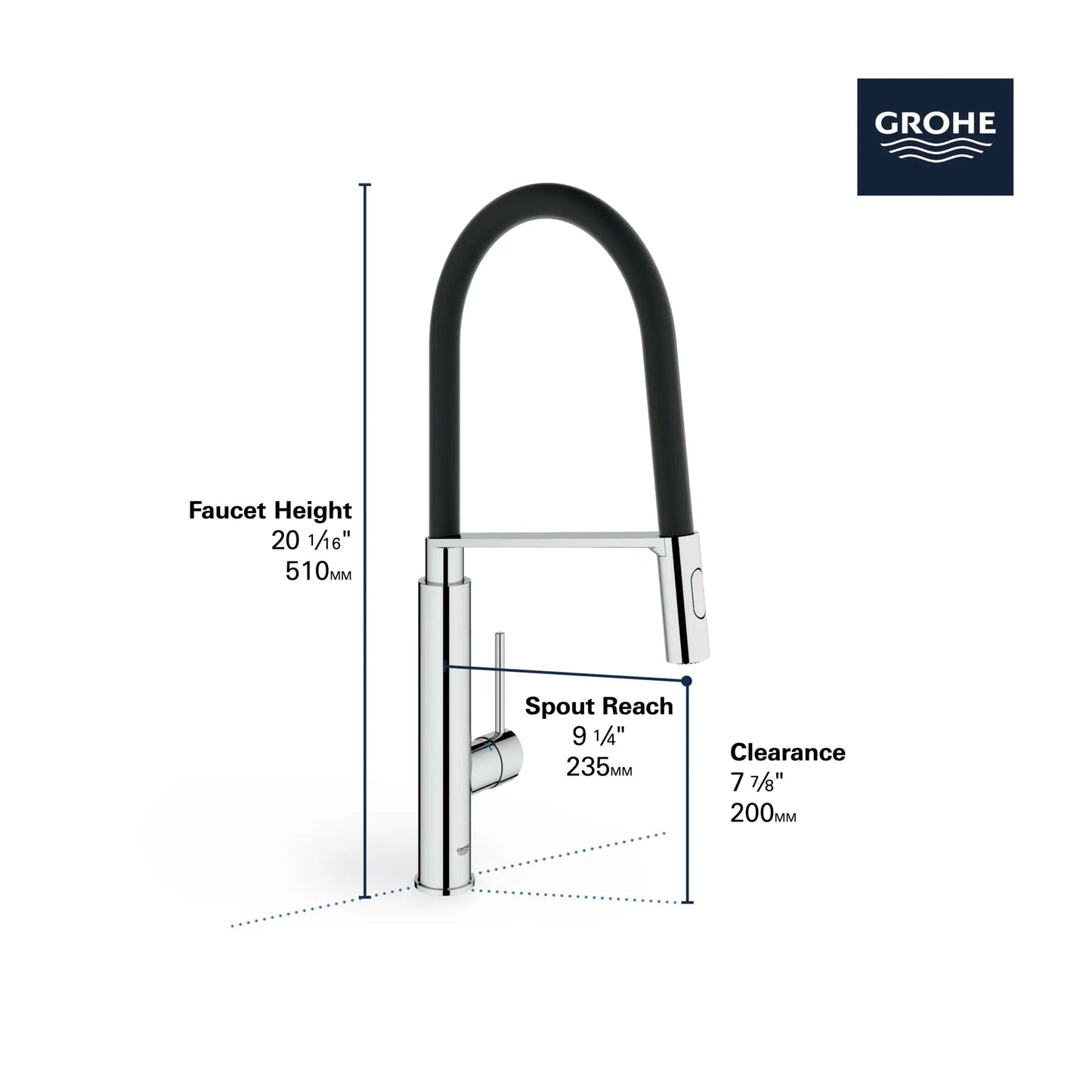 Grohe Concetto 1.75 GPM Semi-Pro Dual Spray Single-Handle StarLight Chrome Kitchen Faucet