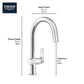 Grohe Defined 1.75 GPM Dual Spray Single-Handle StarLight Chrome Pull Down Kitchen Faucet
