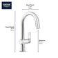 Grohe Defined 1.75 GPM Single-Handle Dual Spray StarLight Chrome Pull Down Bar Faucet
