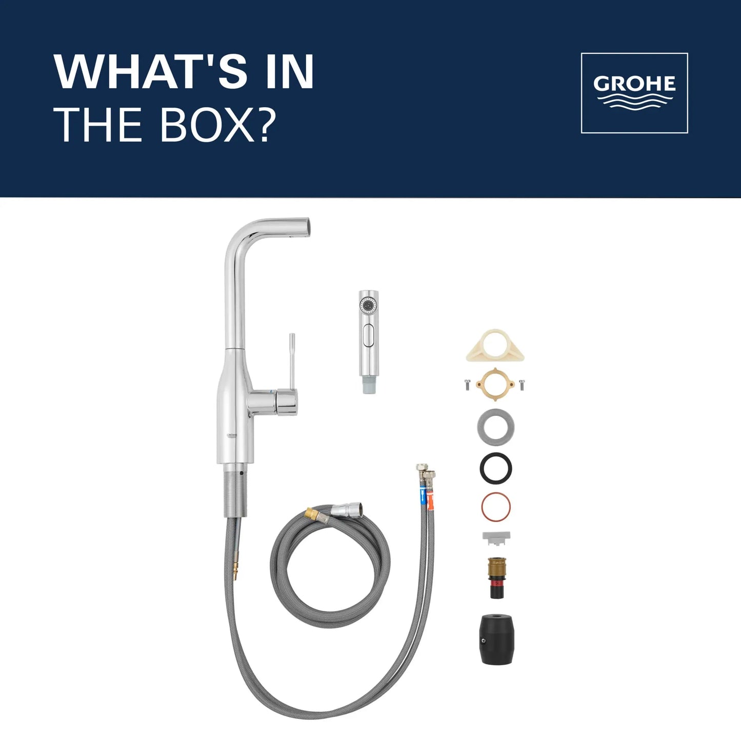 Grohe Essence 1.75 GPM Single-Handle Dual Spray StarLight Chrome Pull-Out Faucet