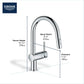 Grohe Minta 1.75 GPM Single-Handle Dual Spray Pull-Down StarLight Chrome Kitchen Faucet