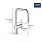 Grohe Minta® 1.75 GPM Dual Spray Single-Handle Pull Down StarLight Chrome Kitchen Faucet
