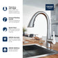 Grohe Zedra 1.75 GPM Single-Handle Triple Spray StarLight Chrome Pull Down Bar Faucet