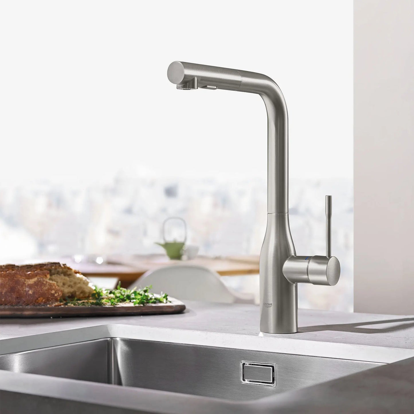 Grohe Essence 1.75 GPM Single-Handle Dual Spray SuperSteel Infinity Pull-Out Faucet
