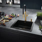 Grohe Essence 1.75 GPM Semi-Pro Dual Spray Single-Brushed Cool Sunrise Graphite Kitchen Faucet