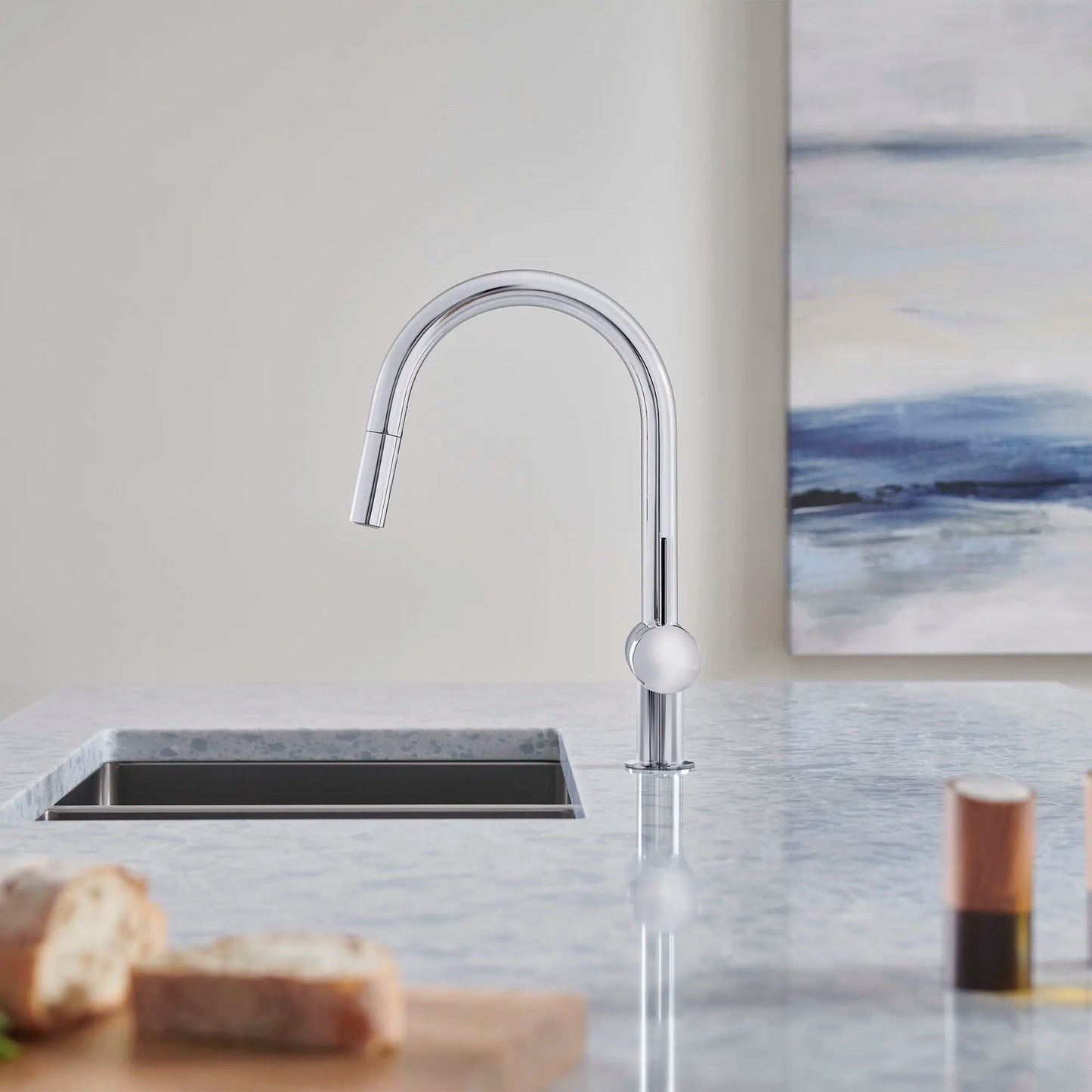 Grohe Minta 1.75 GPM Single-Handle Dual Spray Pull-Down StarLight Chrome Kitchen Faucet