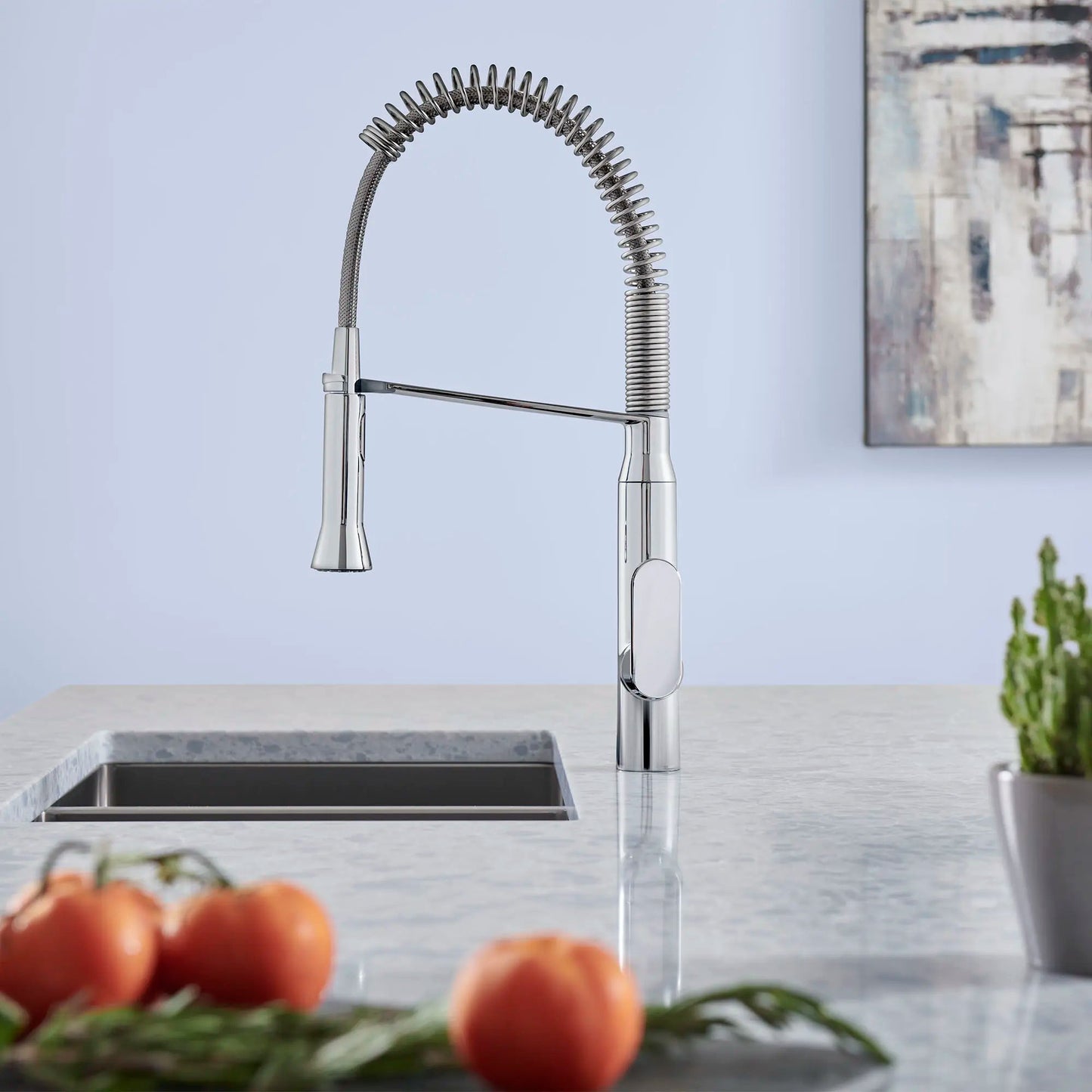 Grohe K7® 1.75 GPM Medium Single-Handle Semi-Pro Dual Spray StarLight Chrome Kitchen Faucet