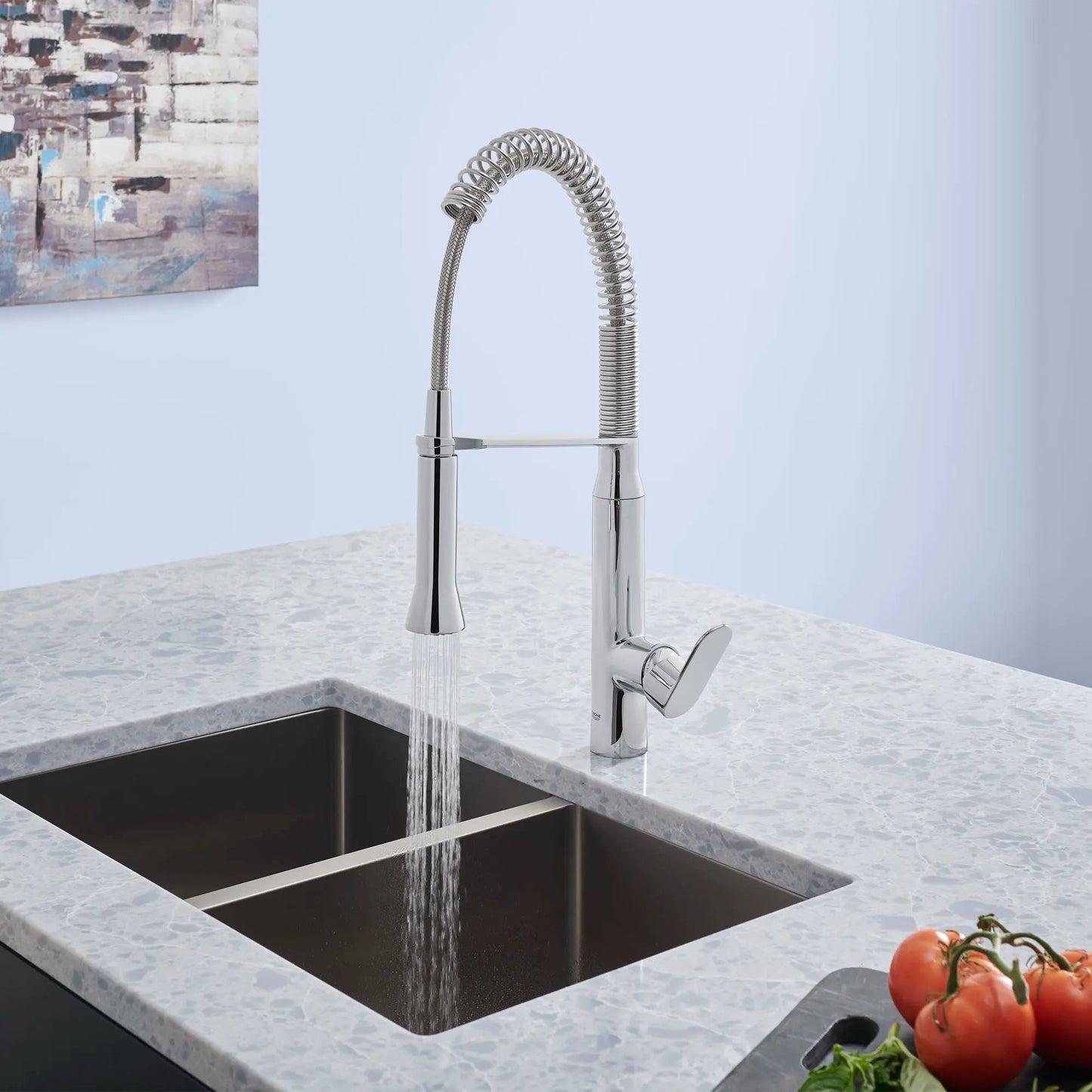Grohe K7® 1.75 GPM Medium Single-Handle Semi-Pro Dual Spray StarLight Chrome Kitchen Faucet