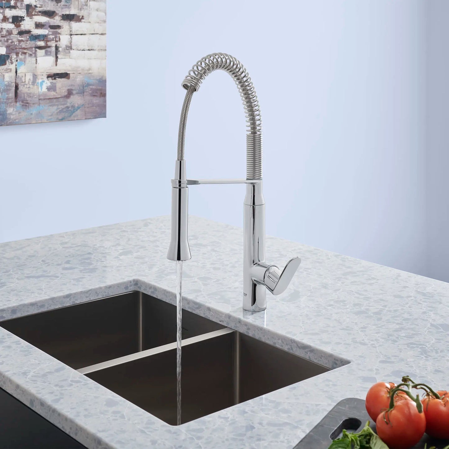 Grohe K7® 1.75 GPM Medium Single-Handle Semi-Pro Dual Spray StarLight Chrome Kitchen Faucet