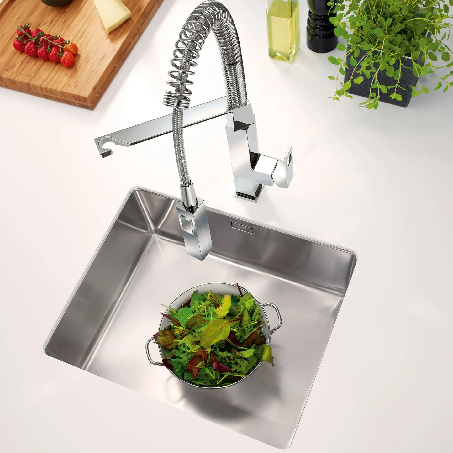 Grohe Eurocube® 1.75 GPM Semi-Pro Dual Spray Single-Handle StarLight Chrome Kitchen Faucet