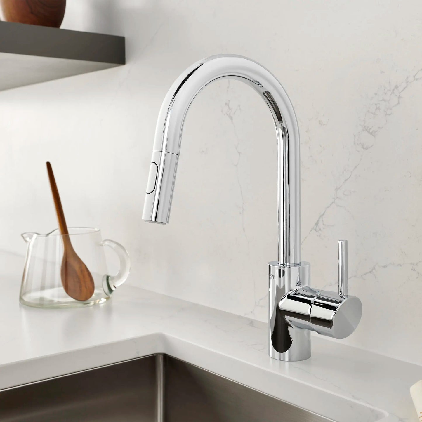 Grohe Concetto 1.75 GPM Single-Handle Pull Down StarLight Chrome Prep Faucet