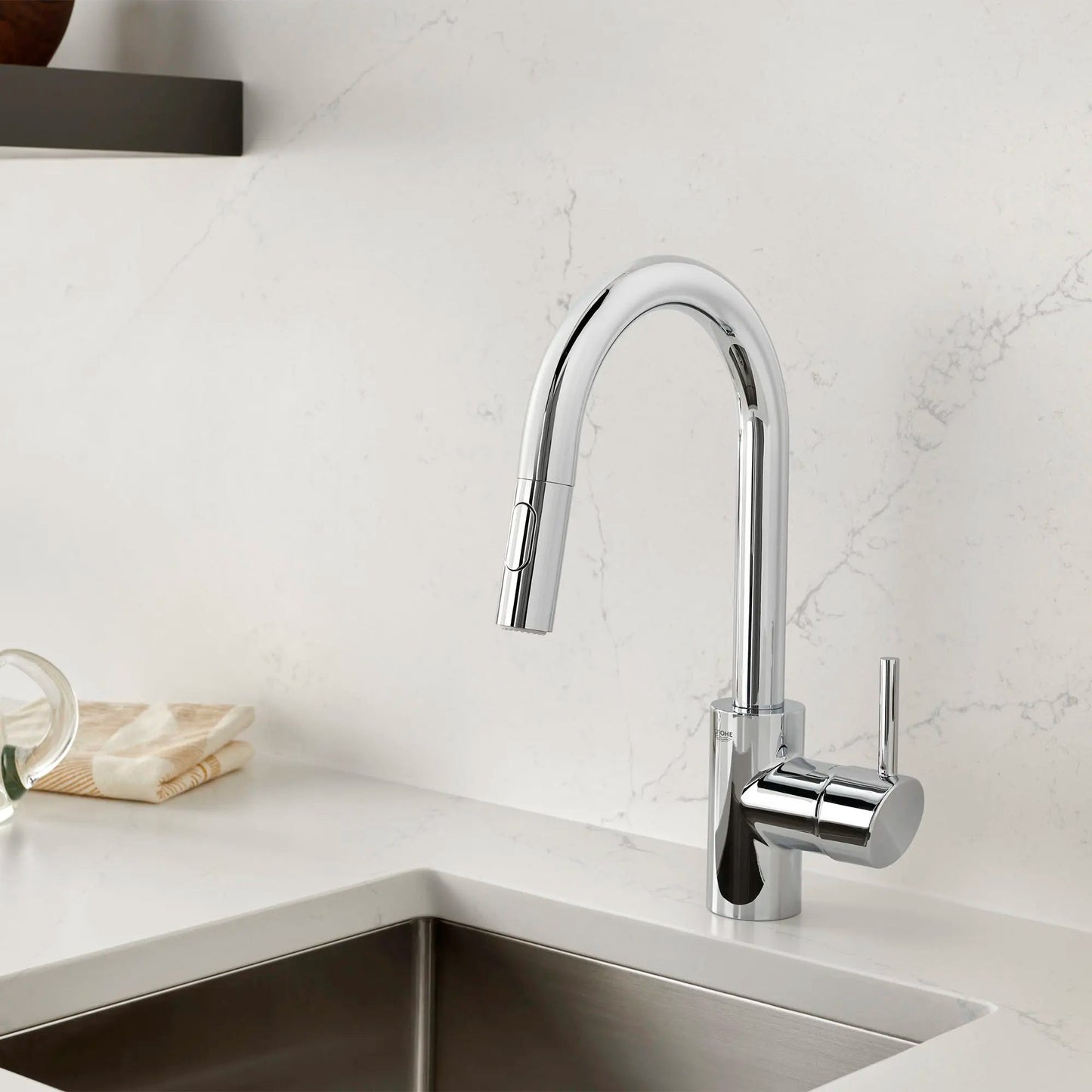 Grohe Concetto 1.75 GPM Single-Handle Pull Down StarLight Chrome Prep Faucet