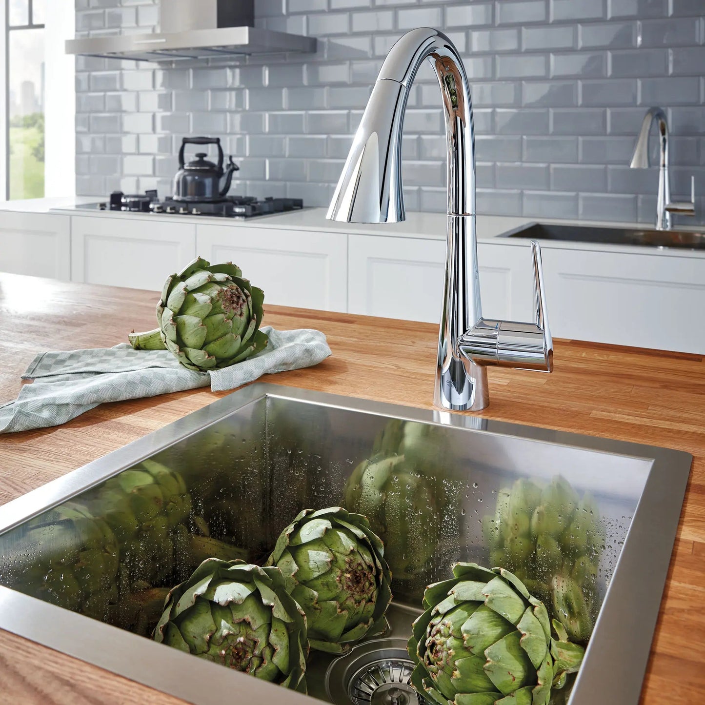 Grohe Zedra 1.75 GPM Triple Spray Single-Handle StarLight Chrome Pull Down Kitchen Faucet