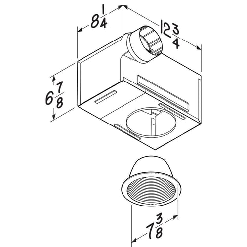 Broan 744 70 CFM Recessed Ventilation Fan Light