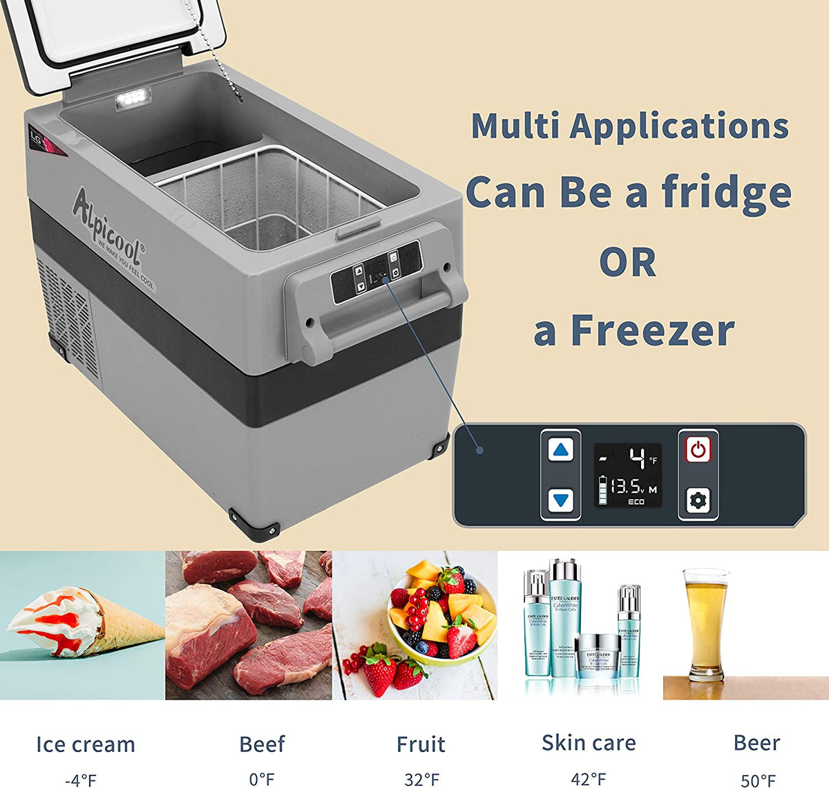 Alpicool LGCF45 40L/42QT Portable Dual Zone Car Fridge