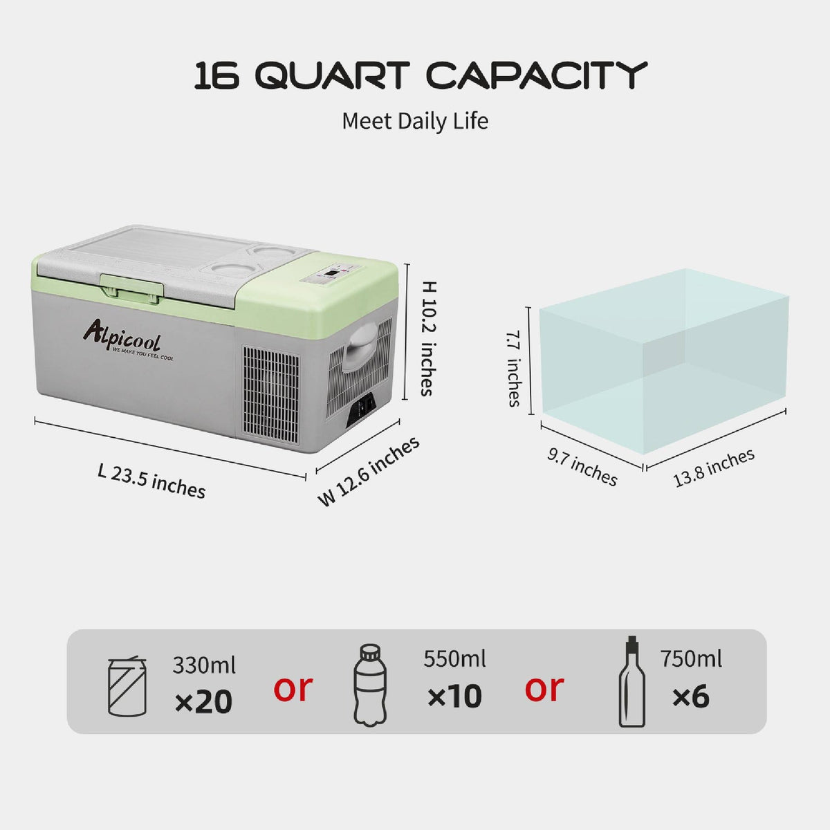 Alpicool Y16T 15l/16QT Portable Car Fridge