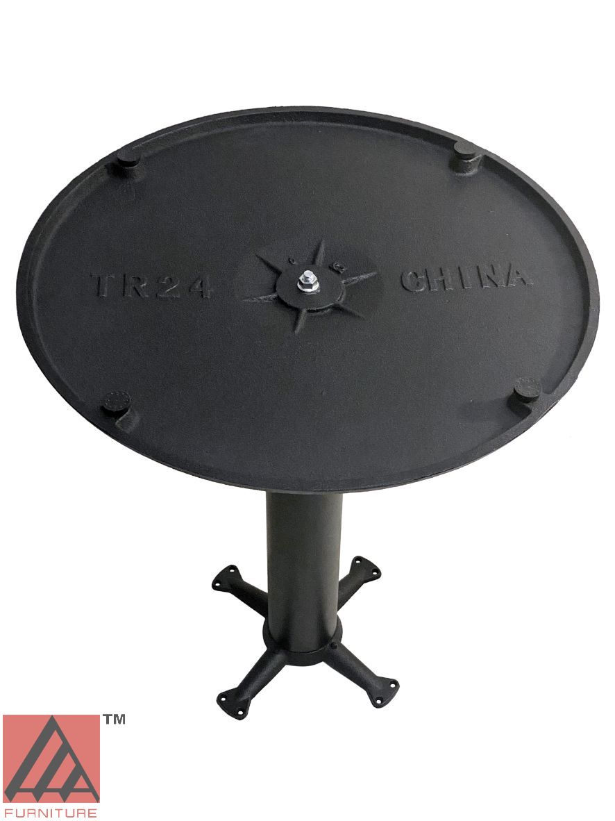 AAA Furniture 24" Black Cast Iron Table Base with Bar High Column+Rod