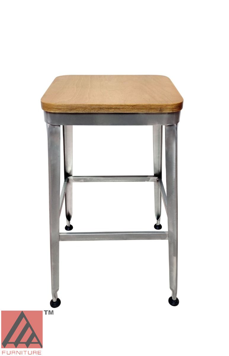 AAA Furniture 30" Galvanized Metal Frame No Back Barstool