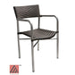 AAA Furniture 31" Aluminum Chair with Dark Brown Double Woven Rattan Seat