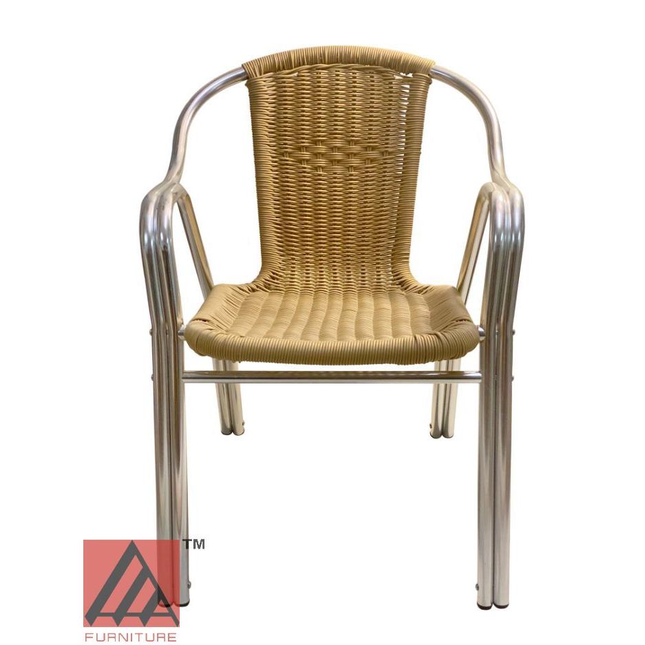 AAA Furniture 31" Aluminum Chair with Natural Plastic Rattan Seat