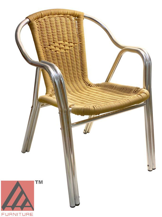 AAA Furniture 31" Aluminum Chair with Natural Plastic Rattan Seat