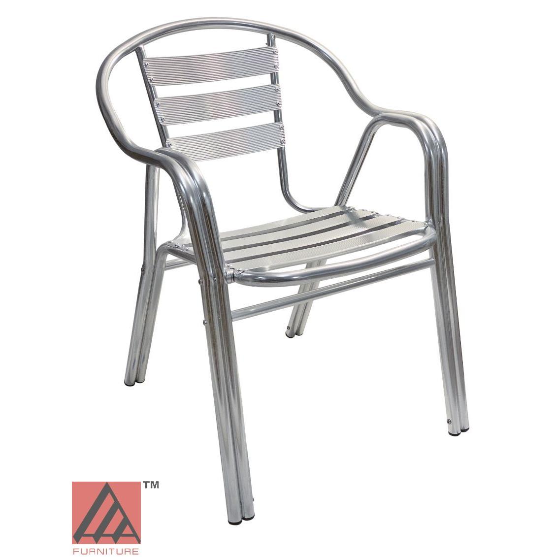 AAA Furniture 31" Aluminum Chair with Plastic Rattan Seat
