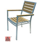 AAA Furniture 35" Aluminum Armchair with Teakwood Simulation Seat