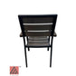 AAA Furniture 35" Black Aluminum Armchair with Walnut Teakwood Simulation Seat
