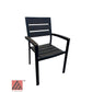 AAA Furniture 35" Black Aluminum Armchair with Walnut Teakwood Simulation Seat