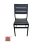 AAA Furniture 35" Black Aluminum Chair with Walnut Teakwood Simulation Seat