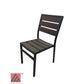 AAA Furniture 35" Black Aluminum Chair with Walnut Teakwood Simulation Seat