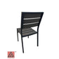 AAA Furniture 35" Black Aluminum Chair with Walnut Teakwood Simulation Seat