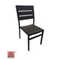 AAA Furniture 35" Black Aluminum Chair with Walnut Teakwood Simulation Seat