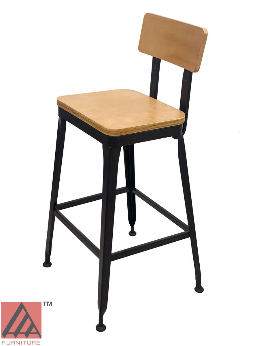 AAA Furniture 42" Black Metal Frame Barstool