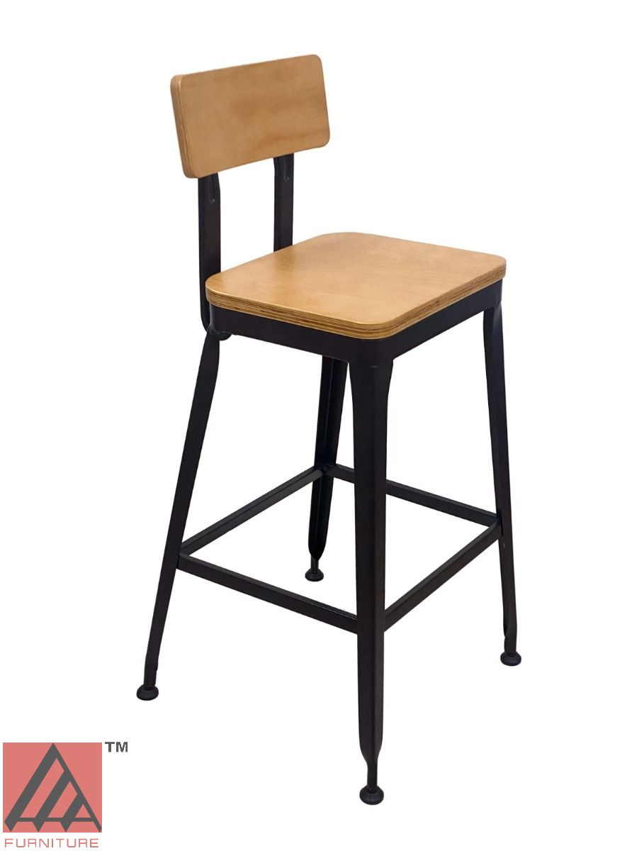 AAA Furniture 42" Black Metal Frame Barstool