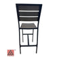 AAA Furniture 46" Black Aluminum Bar Stool with Walnut Teakwood Simulation Seat