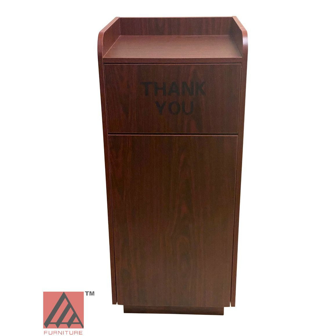 AAA Furniture 47" Mahogany Trash Receptacle