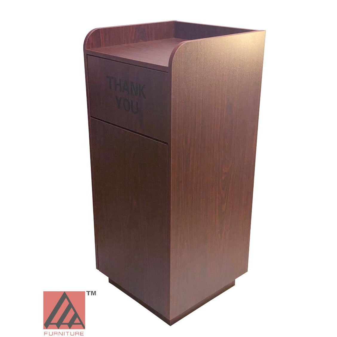 AAA Furniture 47" Mahogany Trash Receptacle