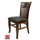 AAA Furniture Augustine 35" Walnut Wood Chair with Black Vinyl Seat