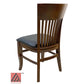 AAA Furniture Augustine 35" Walnut Wood Chair with Black Vinyl Seat