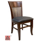AAA Furniture Augustine 35" Walnut Wood Chair with Black Vinyl Seat