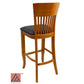 AAA Furniture Augustine 45" Oak Bar Stool with Black Vinyl Seat