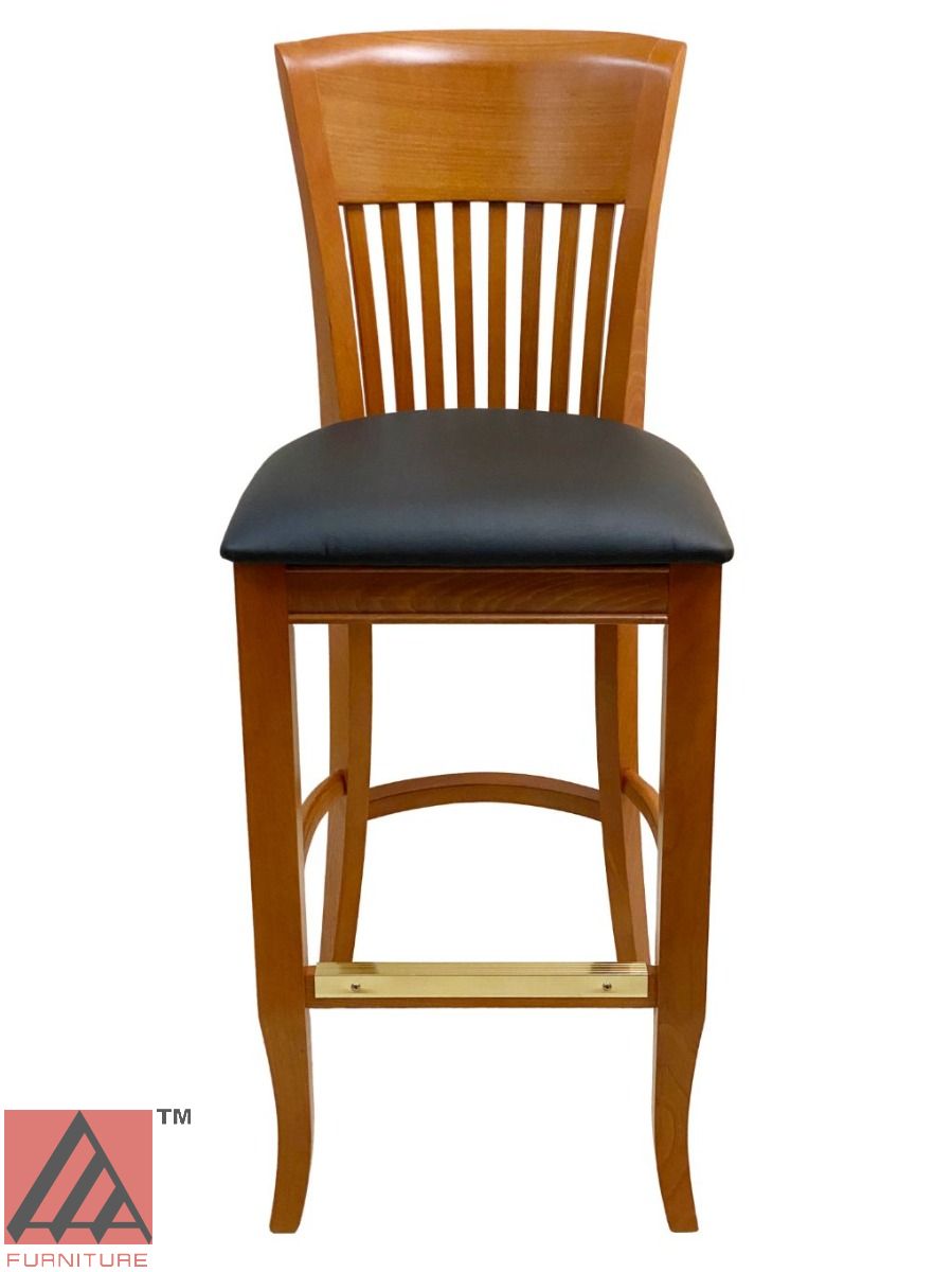 AAA Furniture Augustine 45" Oak Bar Stool with Grade 5 Vinyl Seat