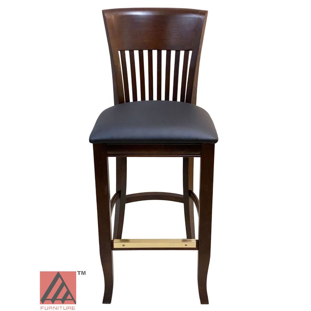 AAA Furniture Augustine 45" Walnut Bar Stool with Grade 4 Vinyl Seat
