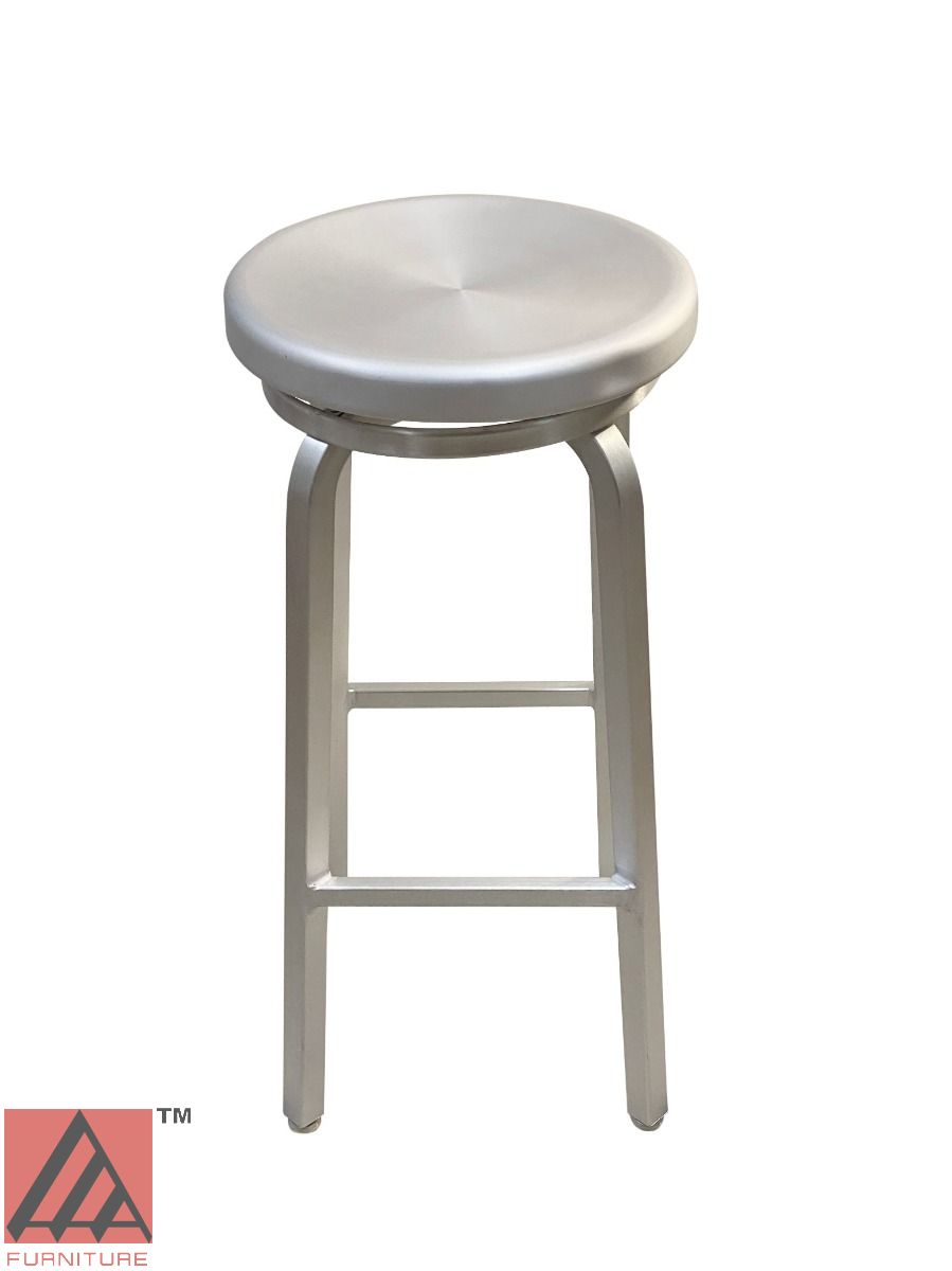 AAA Furniture Backless Round 24" Aluminum Bar Stool