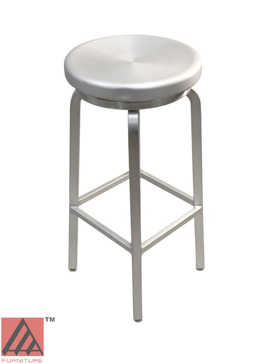 AAA Furniture Backless Round 24" Aluminum Bar Stool