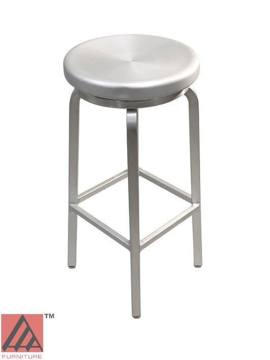 AAA Furniture Backless Round 24" Aluminum Bar Stool